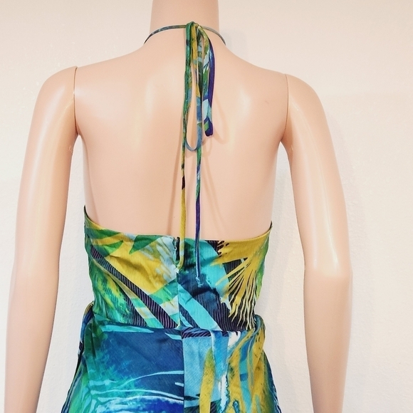 Cache Tropical Wrap, Sexy Blue, Green, Yellow MAXI DRESS Size S - Picture 9 of 14